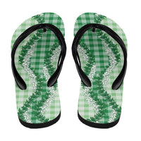 Green Hawaii Palaka Flip Flops Hawaiian Honohono Lei LT05 - Polynesian Pride