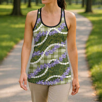 Green Hawaii Palaka Honohono Pikake Hollow Tank Top Hawaiian Orchid Lei Polynesian Pattern LT14 - Polynesian Pride