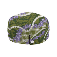Green Hawaii Palaka Honohono Pikake Jeff Hat Hawaiian Orchid Lei Polynesian Pattern - Polynesian Pride