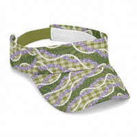 Green Hawaii Palaka Honohono Pikake Sun Visor Cap Hawaiian Orchid Lei Polynesian Pattern LT14 Universal Fit Green - Polynesian Pride