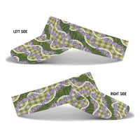 Green Hawaii Palaka Honohono Pikake Sun Visor Cap Hawaiian Orchid Lei Polynesian Pattern LT14 - Polynesian Pride