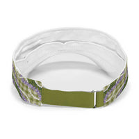 Green Hawaii Palaka Honohono Pikake Sun Visor Cap Hawaiian Orchid Lei Polynesian Pattern LT14 - Polynesian Pride