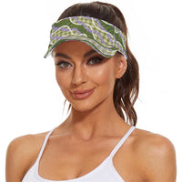 Green Hawaii Palaka Honohono Pikake Sun Visor Cap Hawaiian Orchid Lei Polynesian Pattern LT14 - Polynesian Pride
