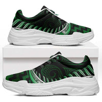 Green Matariki New Zealand Chunky Sneakers Maori Poutama Galaxy Vibes LT14 Green - Polynesian Pride