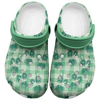 Green Palaka Hawaii Clogs Shoes Hawaiian Lehua Blossoms LT05 Green - Polynesian Pride