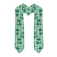 Green Palaka Hawaii Graduation Stole Hawaiian Lehua Blossoms LT05 - Polynesian Pride