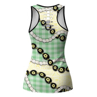 Green Palaka Hawaii Hollow Tank Top Kukui Nut Pikake Lei Hawaiian Tapa Pattern LT14 - Polynesian Pride