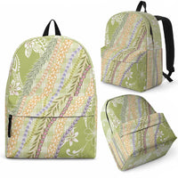 Green Palaka Hawaii Leis Backpack Hawaiian-plaid Elegant Tropical Vibes LT14 - Polynesian Pride