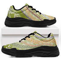 Green Palaka Hawaii Leis Chunky Sneakers Hawaiian-plaid Elegant Tropical Vibes LT14 Green - Polynesian Pride