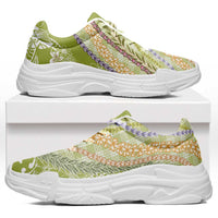 Green Palaka Hawaii Leis Chunky Sneakers Hawaiian-plaid Elegant Tropical Vibes LT14 Green - Polynesian Pride