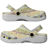 Green Palaka Hawaii Leis Clogs Shoes Hawaiian-plaid Elegant Tropical Vibes LT14 - Polynesian Pride
