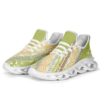 Green Palaka Hawaii Leis Clunky Sneakers Hawaiian-plaid Elegant Tropical Vibes