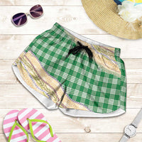 Green Palaka Hawaii Leis Elegant Vibes Shorts for Women LT14 Green - Polynesian Pride