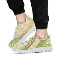 Green Palaka Hawaii Leis Sneakers Hawaiian-plaid Elegant Tropical Vibes LT14 - Polynesian Pride