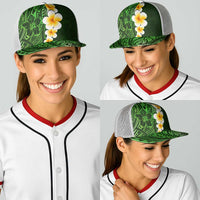 Green Polynesia Baseball Net Cap Plumeria Tropical Leaves With Galaxy Polynesian Art LT14 - Polynesian Pride