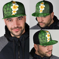 Green Polynesia Mesh Trucker Cap Plumeria Tropical Leaves With Galaxy Polynesian Art LT14 - Polynesian Pride