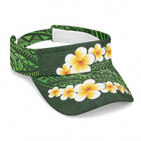Green Polynesia Sun Visor Cap Plumeria Tropical Leaves With Galaxy Polynesian Art LT14 Universal Fit Green - Polynesian Pride