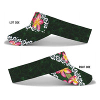 Green Polynesia Sun Visor Cap Plumeria With Hibiscus Pattern Tropical Vibes LT14 - Polynesian Pride