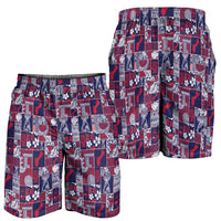 Guam Felis Pasgua Shorts for Men Pacific Patchwork Xmas Vibes LT9 - Polynesian Pride