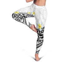 Hawaii Aloha Leggings Plumeria Vintage - White
