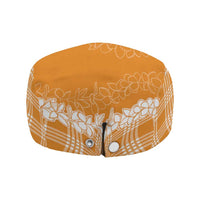 Hawaii Aloha Plumeria Lei Orange Palaka Jeff Hat - Polynesian Pride