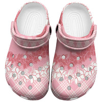 Hawaii Aloha Plumeria Lei Pink Palaka Clogs Shoes - Polynesian Pride