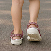 Hawaii Aloha Plumeria Lei Scarlet Palaka Clogs Shoes - Polynesian Pride