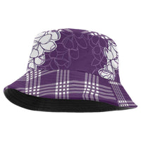 Hawaii Aloha Plumeria Lei Violet Palaka Bucket Hat - Polynesian Pride