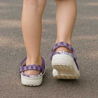 Hawaii Aloha Plumeria Lei Violet Palaka Clogs Shoes - Polynesian Pride