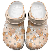 Hawaii Anthurium Tiare Pikake Lei Clogs Shoes Alani Lauhala Art Pattern LT01 Orange - Polynesian Pride