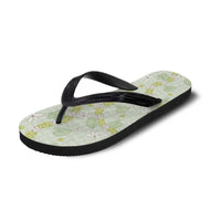 Hawaii Anthurium Tiare Pikake Lei Flip Flops Sage Green Lauhala Art Pattern LT01 - Polynesian Pride