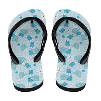 Hawaii Anthurium Tiare Pikake Lei Flip Flops UliUli Lauhala Art Pattern LT01 - Polynesian Pride