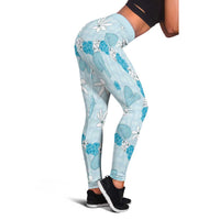 Hawaii Anthurium Tiare Pikake Lei Leggings UliUli Lauhala Art Pattern LT01 - Polynesian Pride
