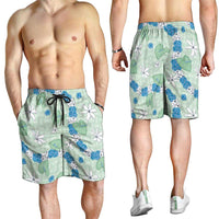 Hawaii Anthurium Tiare Pikake Lei Shorts for Men Omaomao Lauhala Art Pattern LT01 - Polynesian Pride