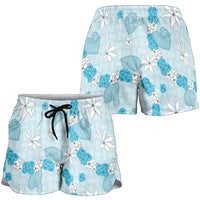 Hawaii Anthurium Tiare Pikake Lei Shorts for Women UliUli Lauhala Art Pattern LT01 - Polynesian Pride