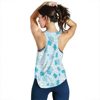 Hawaii Anthurium Tiare Pikake Lei Women Racerback Tank UliUli Lauhala Art Pattern LT01 - Polynesian Pride