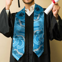 Hawaii Blue Hibiscus Pikake Lei Graduation Stole LT05 - Polynesian Pride