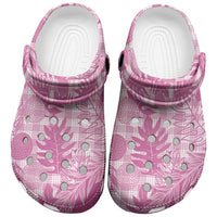 Hawaii Breadfruit Palaka Clogs Shoes Omaomao Ulaula Maile Lei LT9 Pink - Polynesian Pride