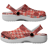 Hawaii Breadfruit Palaka Clogs Shoes Ulaula Maile Lei LT9 - Polynesian Pride