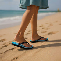 Hawaii Breadfruit Palaka Flip Flops Polu Maile Lei - Polynesian Pride