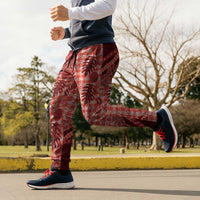 Hawaii Breadfruit Palaka Jogger Pants Ulaula Maile Lei LT9 - Polynesian Pride