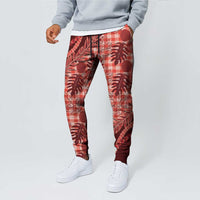 Hawaii Breadfruit Palaka Jogger Pants Ulaula Maile Lei LT9 - Polynesian Pride