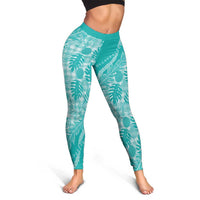Hawaii Breadfruit Palaka Leggings Polu Opal Maile Lei - Polynesian Pride