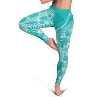 Hawaii Breadfruit Palaka Leggings Polu Opal Maile Lei - Polynesian Pride