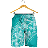 Hawaii Breadfruit Palaka Shorts for Men Polu Opal Maile Lei LT9 - Polynesian Pride
