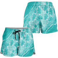 Hawaii Breadfruit Palaka Shorts for Women Polu Opal Maile Lei LT9 - Polynesian Pride