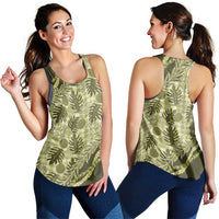 Hawaii Breadfruit Palaka Women Racerback Tank Omaomao Maile Lei LT9 - Polynesian Pride