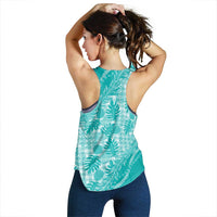 Hawaii Breadfruit Palaka Women Racerback Tank Polu Opal Maile Lei LT9 - Polynesian Pride