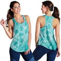 Hawaii Breadfruit Palaka Women Racerback Tank Polu Opal Maile Lei LT9 - Polynesian Pride