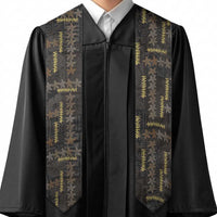 Hawaii Brown Plumeria Lei Black Graduation Stole Frangipani Floral Heritage Art LT01 - Polynesian Pride
